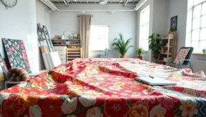 Bekijk populaire stoffen collectie met kleurrijke patronen en texturen op een tafel.