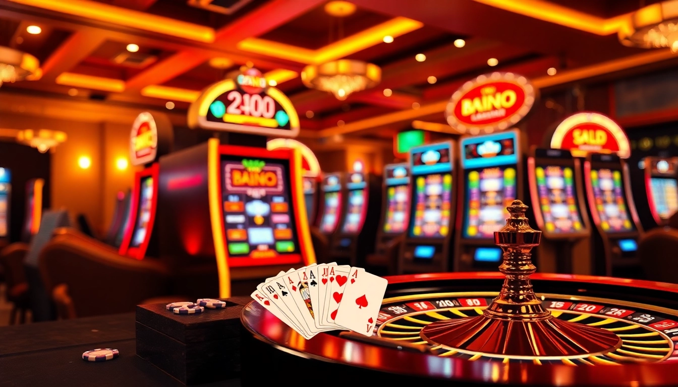 Erleben Sie den casino bonus ohne einzahlung neu mit aufregenden Spielautomaten und einem Roulette-Rad.