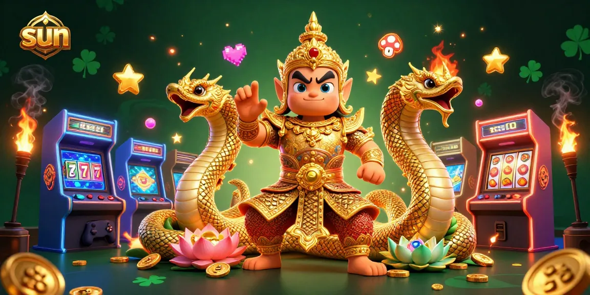 Engage in thrilling gaming action with sun-themed slots alongside a vibrant 3D casino illustration.